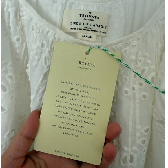 NWT Trovata Julien Strappy White Eyelet Tiered Maxi Dress w/Pockets-Large - Picture 5 of 7